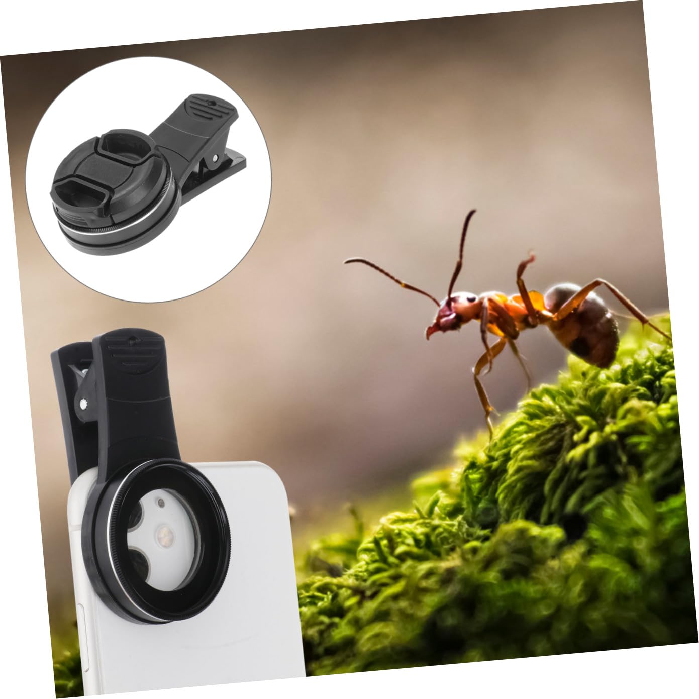 Obiettivo Macro 37mm per Smartphone 15x con Clip 4k Nero | Lega di Alluminio e Lente Ottica, per Fiori e Gioielli, Dettaglio Ravvicinato per Fotografia Professionale