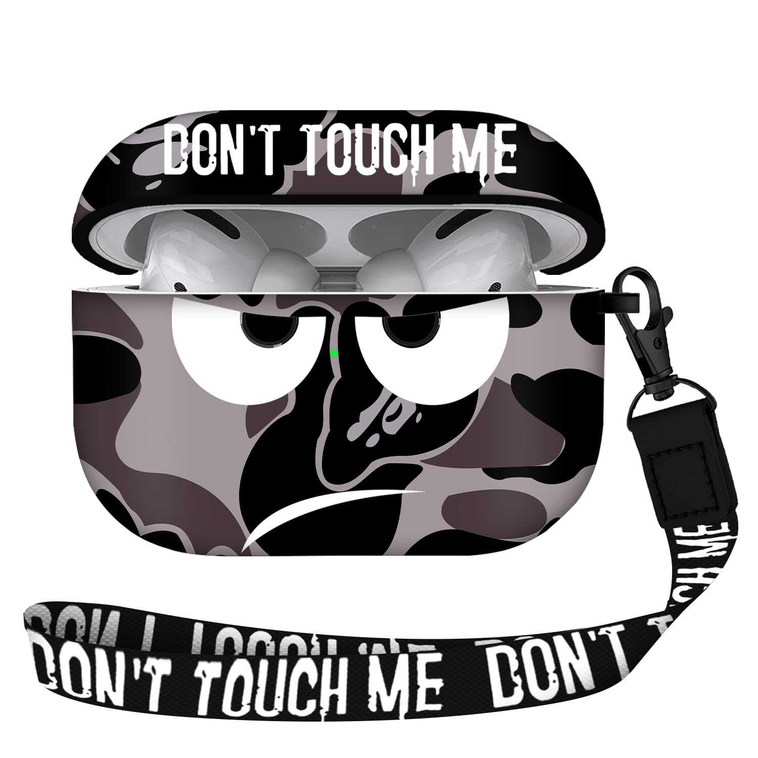Youtec for Airpods Pro Case, Don't Touch Me Cover with Keychain/Lanyard Soft Cute Shockproof for Women & Men, Compatible with Airpods Pro 2019 Charging Case (Grey)