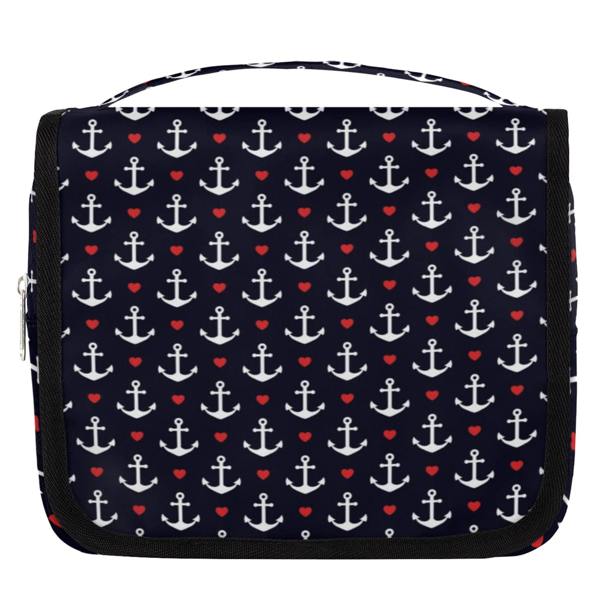 Kotwy Podróżna kosmetyczka Kotwy Serca Mycie Torba Unisex Wiszące przybory toaletowe Kosmetyczka Organizer do makijażu, wielobarwny, Jeden rozmiar