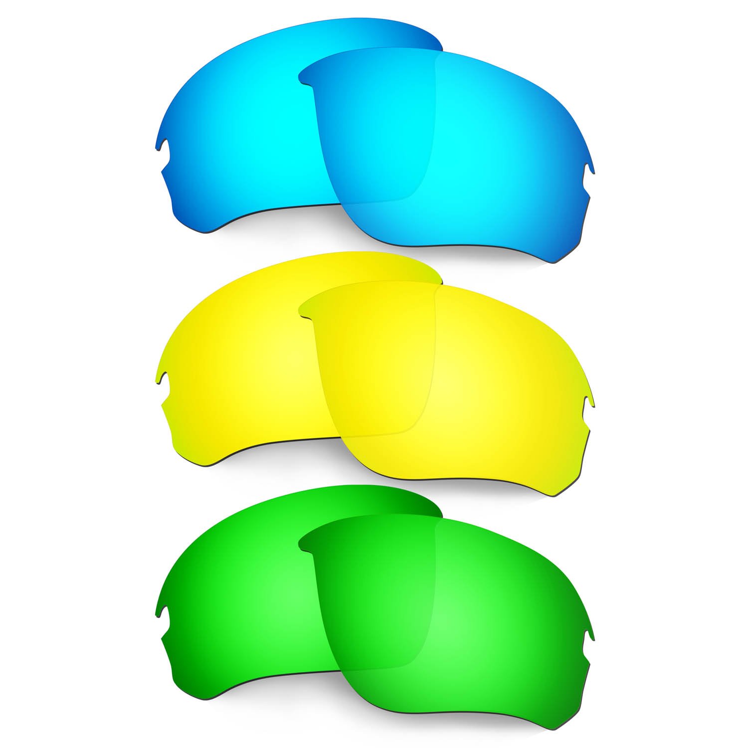 Lentilles de rechange Oakley Flak Draft verres bleu or vert - 8