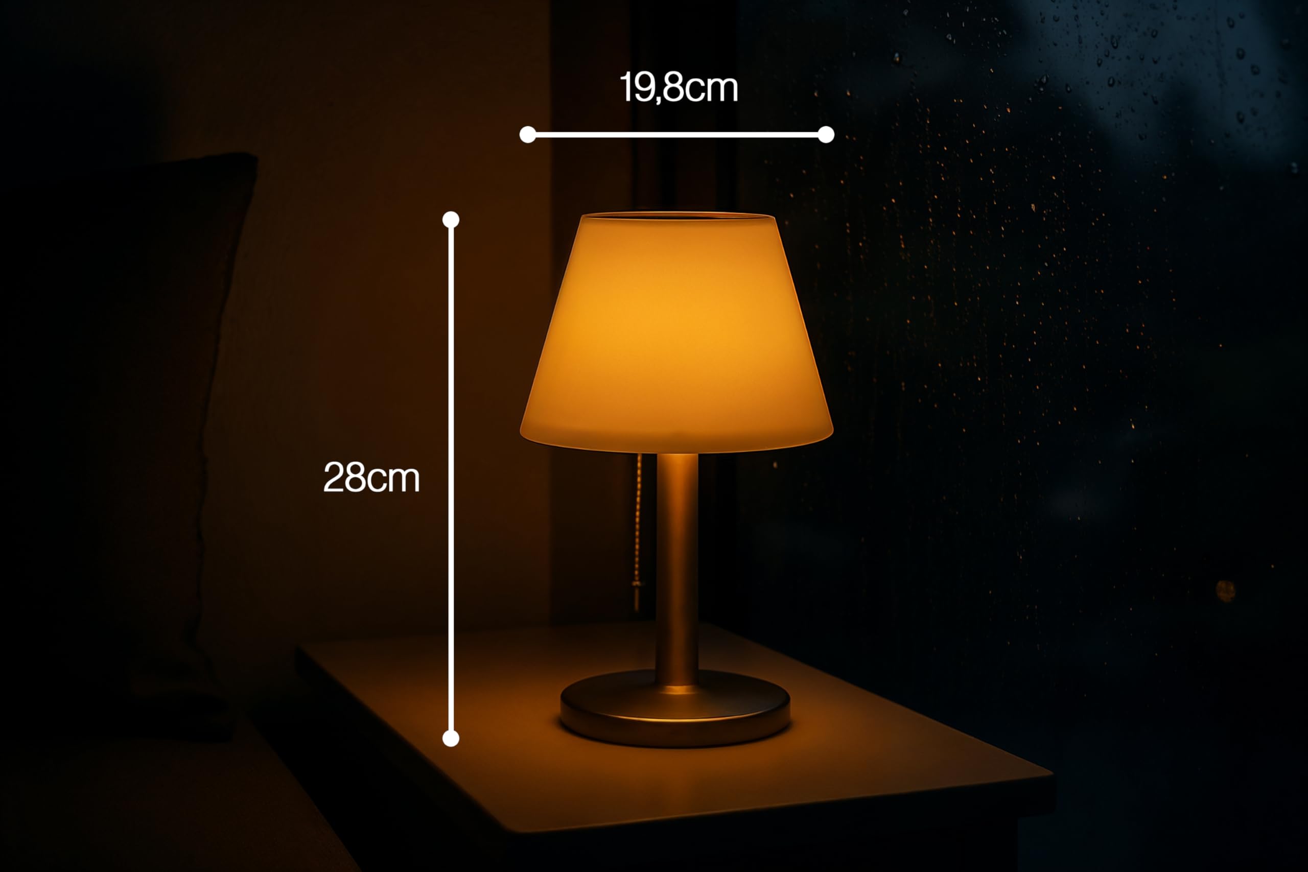 BOLD Lampada da tavolo a LED a batteria da esterno/lampada da tavolo a LED, senza fili, per esterni (connettore USB-C + solare, batteria fino a 6 ore, IP44, dimmerabile a 3 livelli e luce notturna)