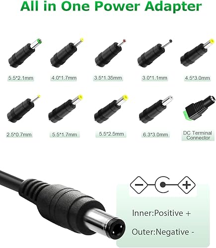 Miniatura 3 de Fuente de alimentación de 12 V, adaptador de 2 A, adaptador de CACC, cargador de pared de 12 voltios, cable de alimentación de repuesto de CA