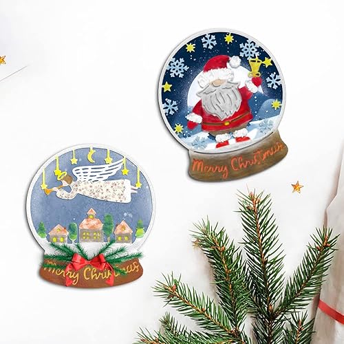 Miniatura 8 de Estivaux Marco de árboles de Navidad para hacer tarjetas, troqueles de corte de fondo de copo de nieve de Navidad, plantillas de árbol hueco de