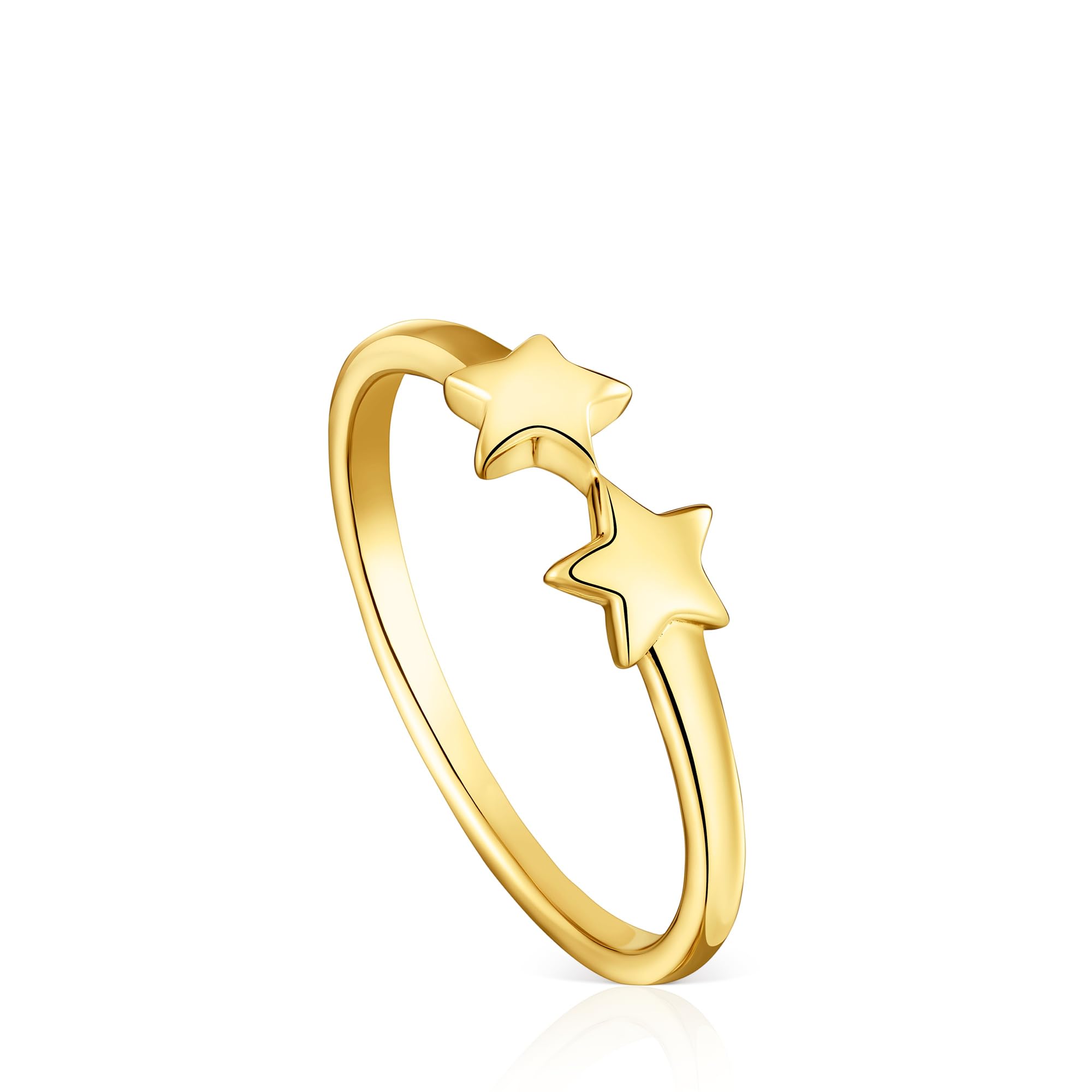 TOUS Anillo Abierto con Motivo de Estrellas con Baño de Oro 18k sobre Plata de Primera Ley, Colección Motivos