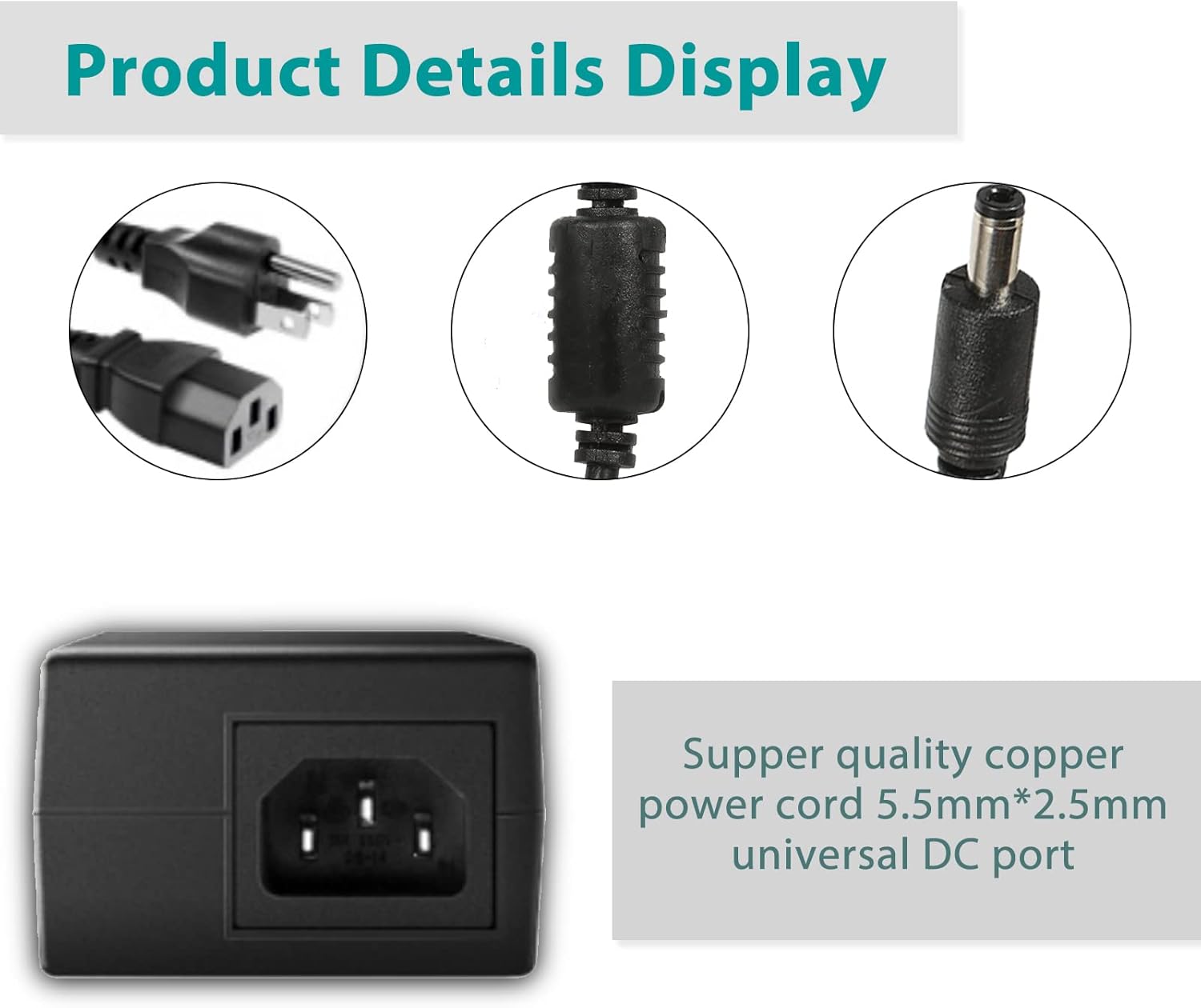 2 Pack HZHFCB 24V 6A 144W Power Supply Adapter AC Power Adapter Supply AC/DC Adapter 100V~240V AC to DC Converter for 5050 3528 LED Strip Light 3D Printer CCTV Camera LCD Monitor