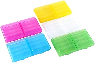 Richer-R Battery Storage Box,5 Colors Multifunctional Transparent Hard Plastic Case Holder Storage Box for AA AAA Battery (10PCS)