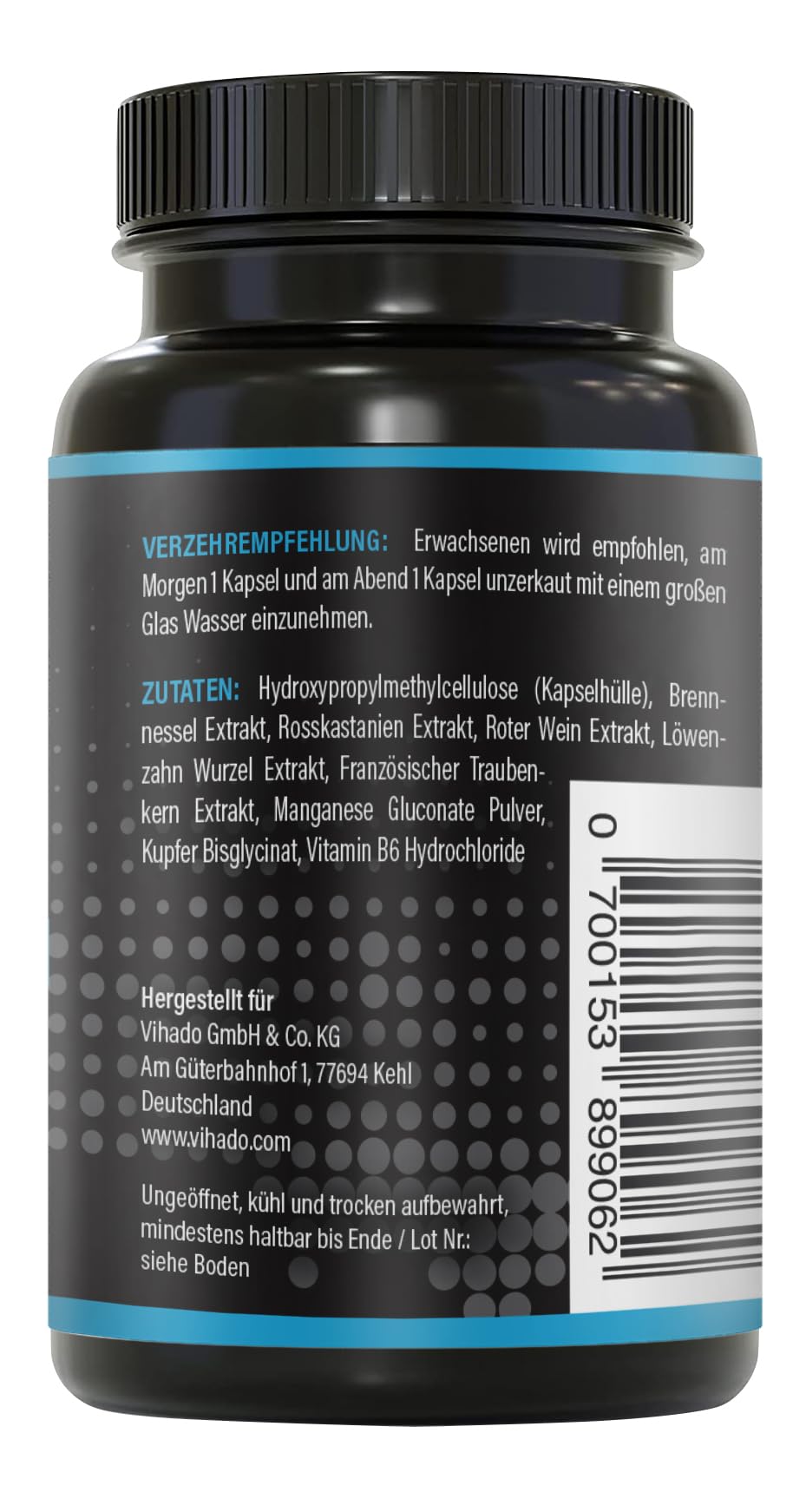 BRNR - Wasser Bindegewebe Komplex mit Kupfer und 5in1 Stoffwechsel Formel mit Vitamin B6, Brennnesselextrakt, Rosskastanienextrakt, 120 Kapseln
