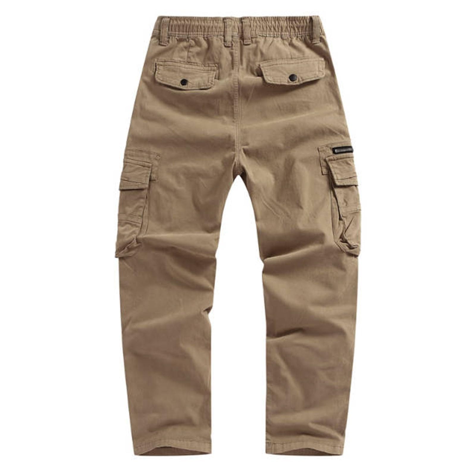 CHUNOTU - Pantalones de trabajo para hombre, cintura elástica, casuales, pantalones deportivos sueltos, pantalones de chándal de ajuste regular, pantalones cargo de combate y senderismo