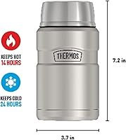 Vista 87 de THERMOS Stainless King Tarro de alimentos aislado al vacío con cuchara, 16 onzas, verde militar