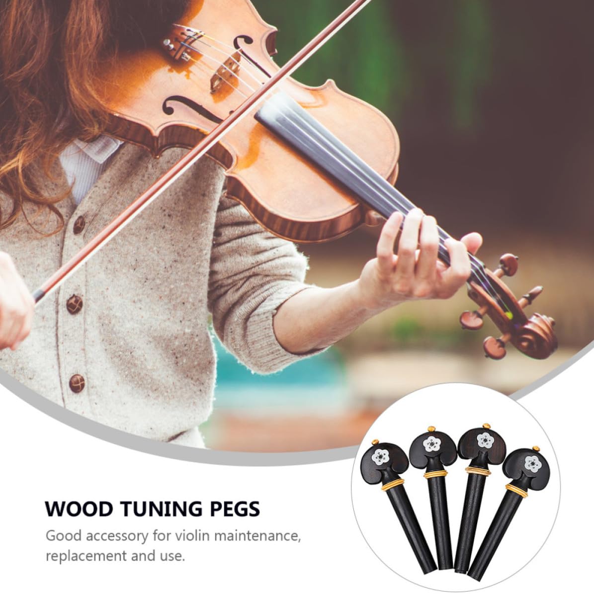 Clavijas de Afinación de Madera Negra para Violín 8 Piezas Diseño Fácil de Instalar y Repuesto Adecuado para Accesorios de Violín