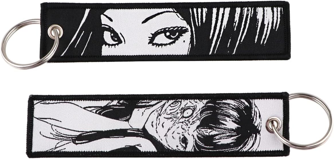 Junji Ito Tomie Kawakami Japanese Horror Manga Uzumaki Keychain Key Tag Chain Fob Ring