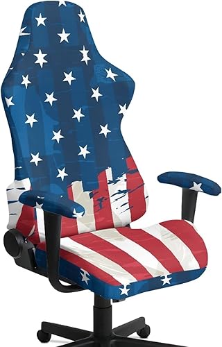 Miniatura 25 de American Flag Retro Gamer Chair Cover Stretchable Machine Washable Fabric Computer Chair Seat Slipcovers Fits Most Office/PC Chairs & Racing Style