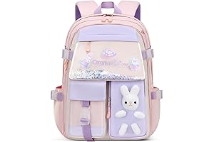 VIDOSCLA Kawaii Bunny Sequin Kids Book Bag
