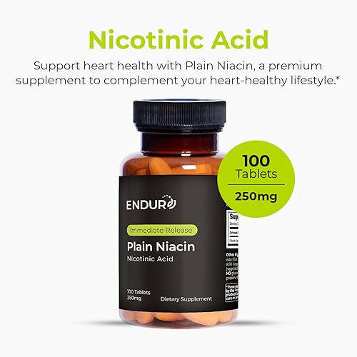 Miniatura 2 de Niacina simple - 250 mg de niacina de liberación inmediata con rubor (vitamina B-3) - Ácido nicotínico 100 tabletas - Sin OMG, vegano, empresa sin