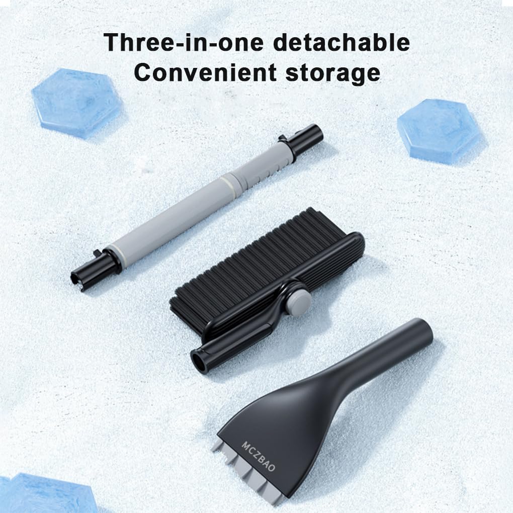 3 Set di Prestone Sghiacciatore per parabrezza Soluzione potente per le mattine gelide Raschietto per neve efficiente con spazzola allungabile Facile Grigio (