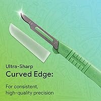 Vista 2 de FifthPulse Cuchillo de bisturí quirúrgico desechable #15 – Diez cuchillas de bisturí estériles envueltas individualmente – Bisturí de hoja