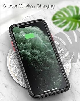 KIOMY Black Case for Phone 11 with 2pcs HD Tempered Glass Screen Protectors, Translucent Matte Protection Cover with Soft Edge, Hard PC and TPU