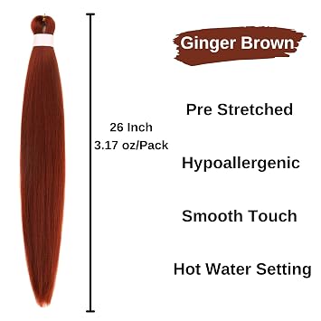 Ginger Boho Hair for Braiding Copper Braiding Hair Pre stretched