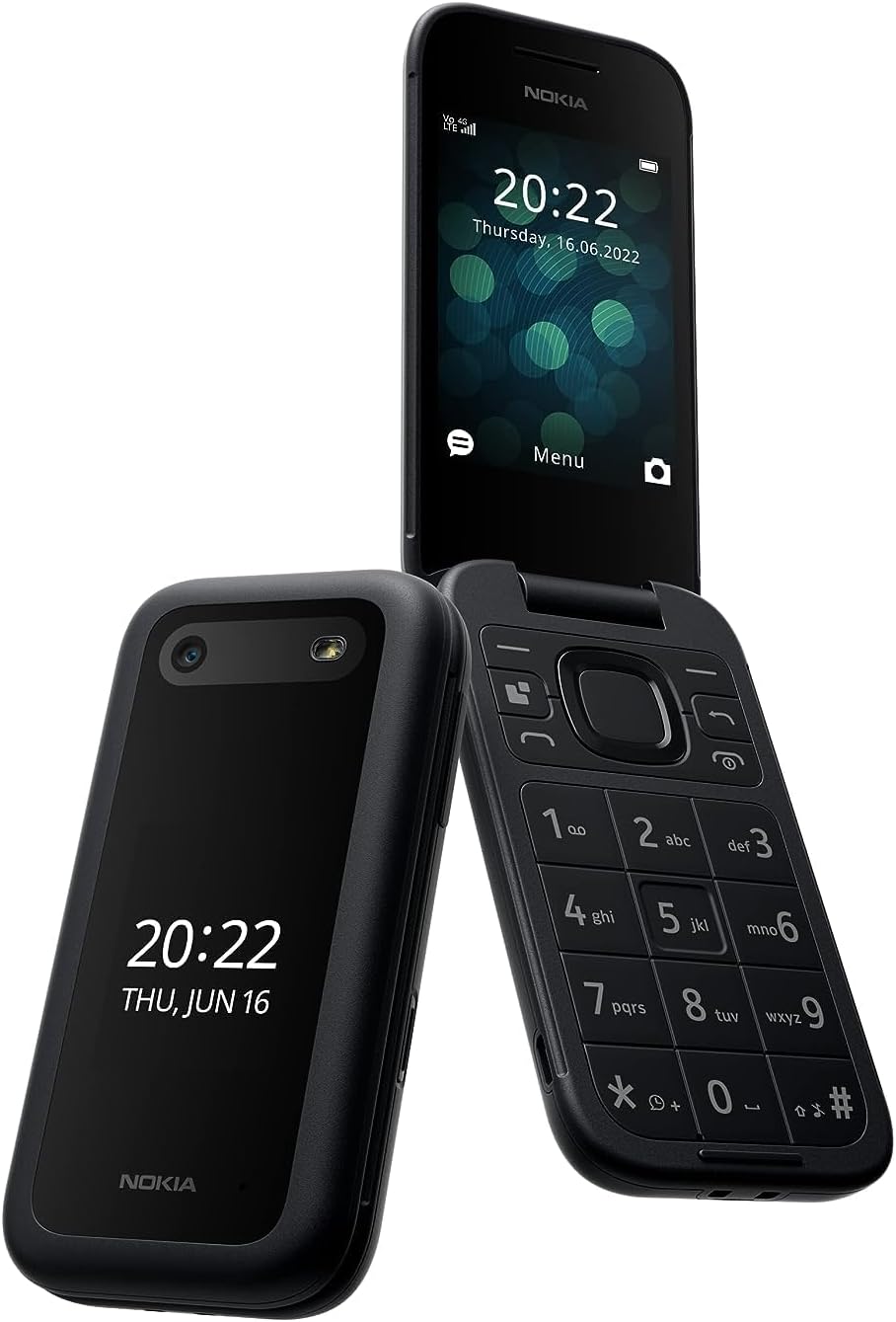 Nokia 2660 Flip Dual-SIM 128MB ROM + 48MB RAM (GSM Only | No CDMA) Factory Unlocked Android 4G/LTE Smartphone (Black) - International Version