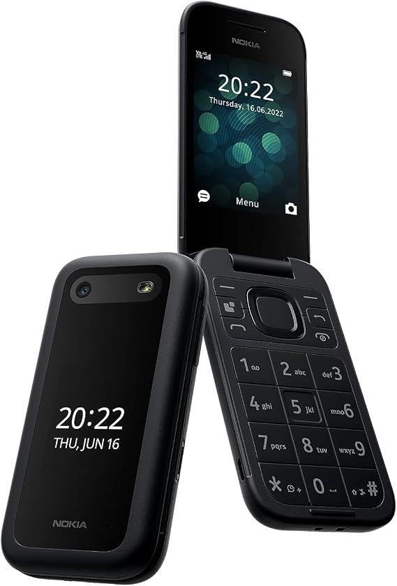 هاتف Nokia 2660 Flip Feature بشاشة مقاس 2.8 بوصة ، اتصال 4G ، توافق السمع ( HAC ) ، كاميرا مدمجة ، مشغل MP3 ، راديو FM لاسلكي وألعاب كلاسيكية ( Dual SIM ) ، أسود