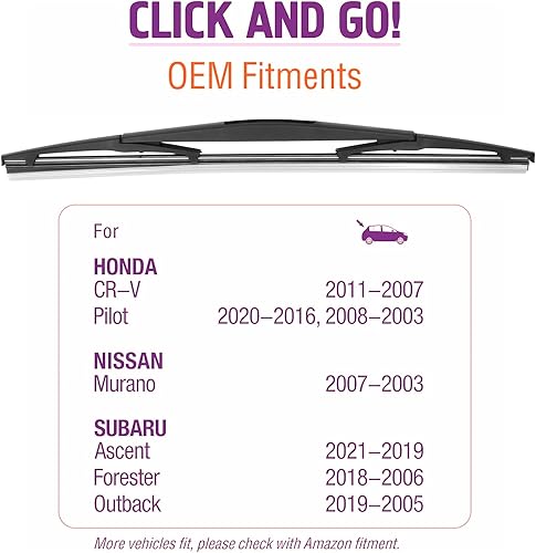 Miniatura 2 de Limpiaparabrisas trasero de 14 pulgadas (14-B), repuesto para Subaru Forester 2022-2006 Ascent 22-19 Impreza 11-04 Legacy 09-05 Outback 19-05