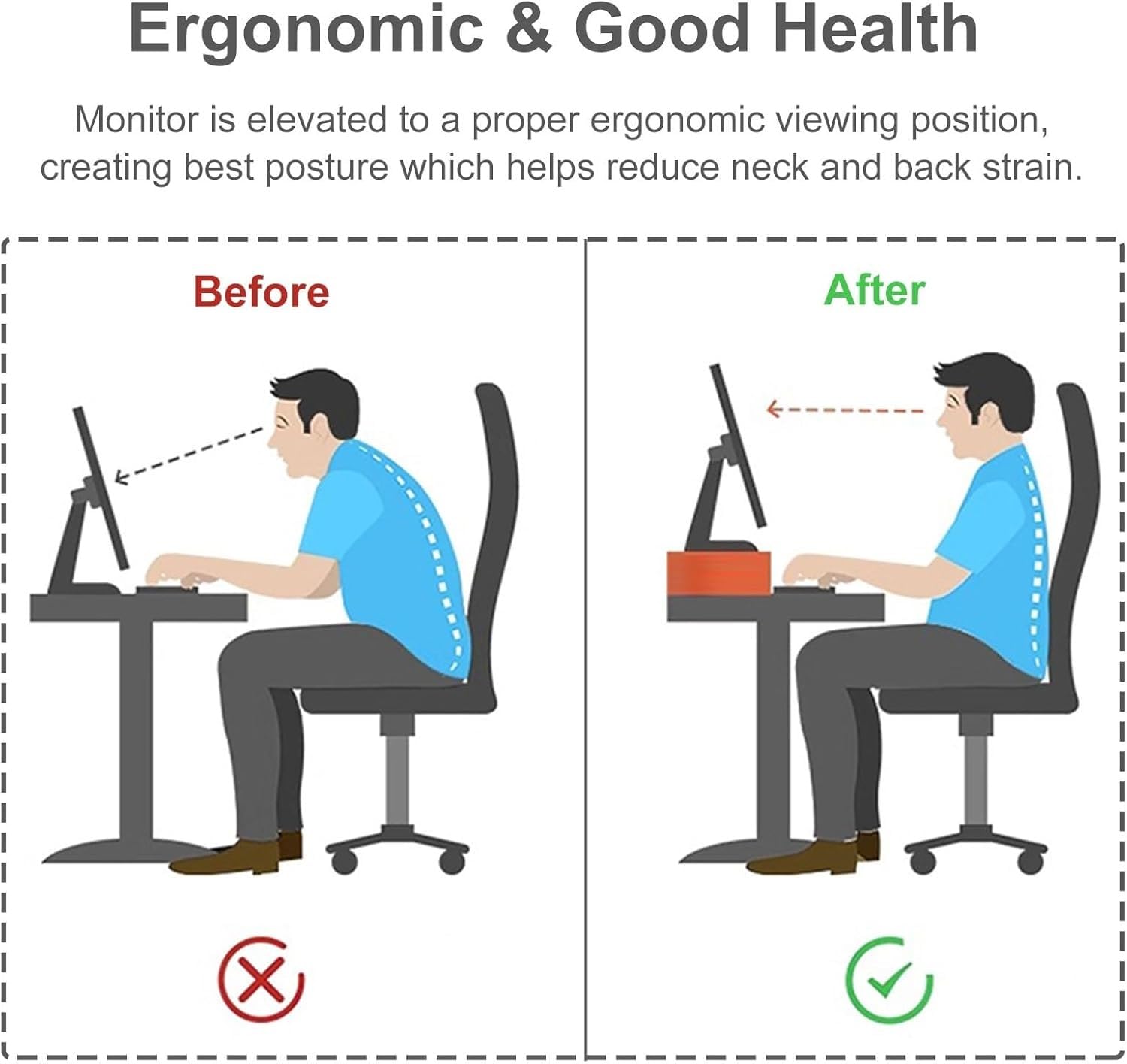 Ripiani portaoggetti da scrivania con supporto for monitor angolare portabicchieri, rialzo for computer salvaspazio, set organizer di grandi dimensioni a 2 livelli for l'home office