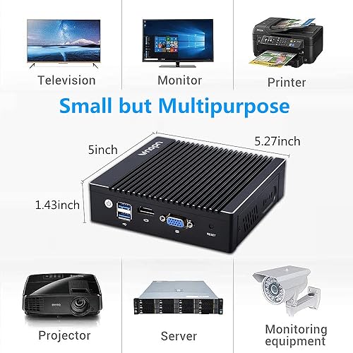 Miniatura 5 de VNOPN Micro Firewall Appliance J4125 Quad Core 4 puertos sin ventilador Mini PC Intel 2.5GbE i225 LAN Mini computadora, puerta de enlace de red