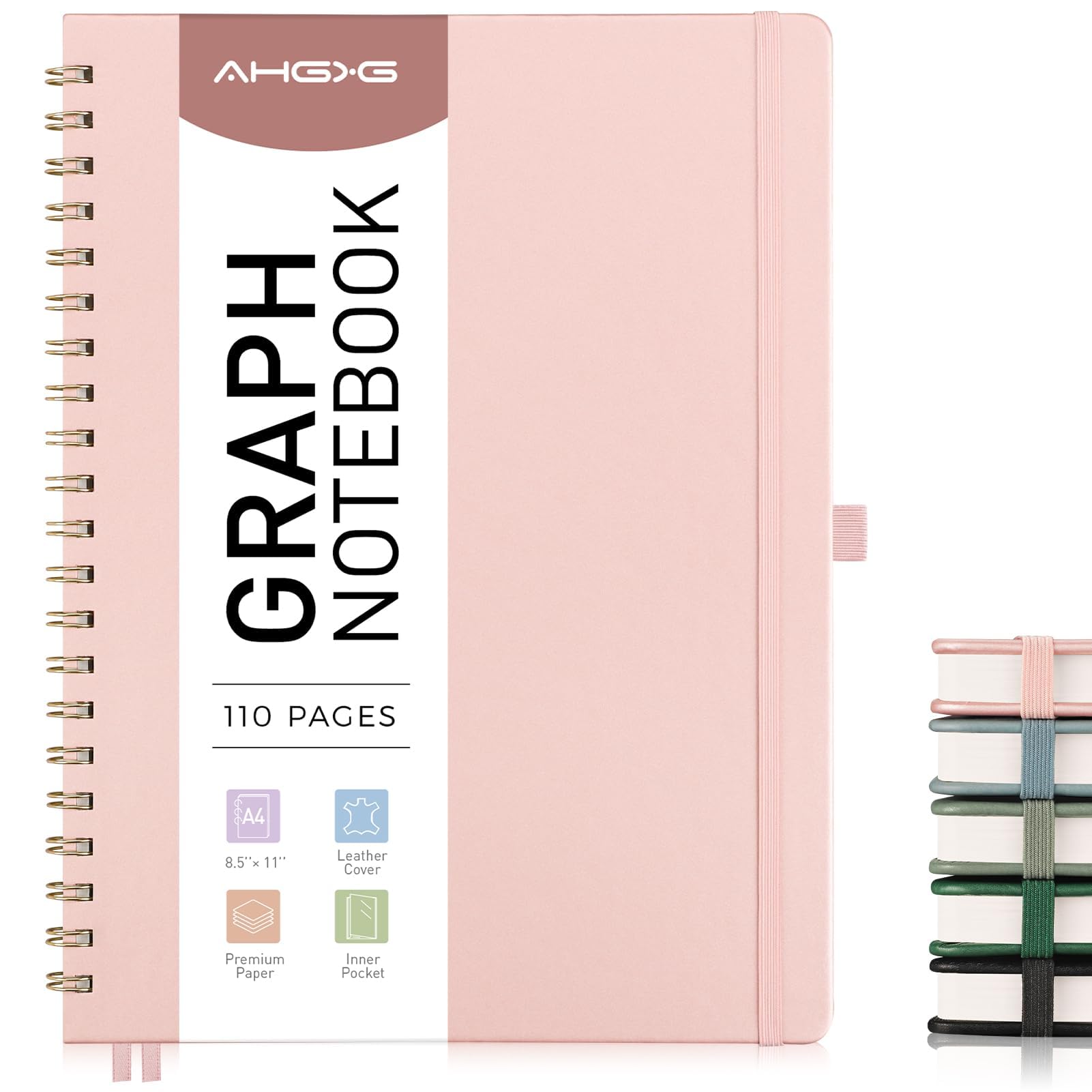Carnet de notes en cuir rigide A4 et son papier graphique premium de 100 g/m²
