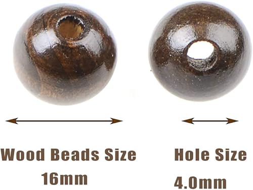 Miniatura 2 de AD Beads Espaciador de madera de agujero grande, pulsera para hacer joyas, collar, candelabro, cuentas de rosario de madera grandes, cuentas para