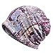 Jemis Womens Cotton Chemo Hat Beanie Scarf - Beanie Cap Bandana for Cancer (Purple and Blue)