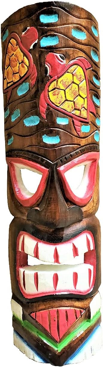 All Seas Imports 20" Multi-Color Vibrant Hawaiian Beach Luau Style Wall Decor Tiki Mask!