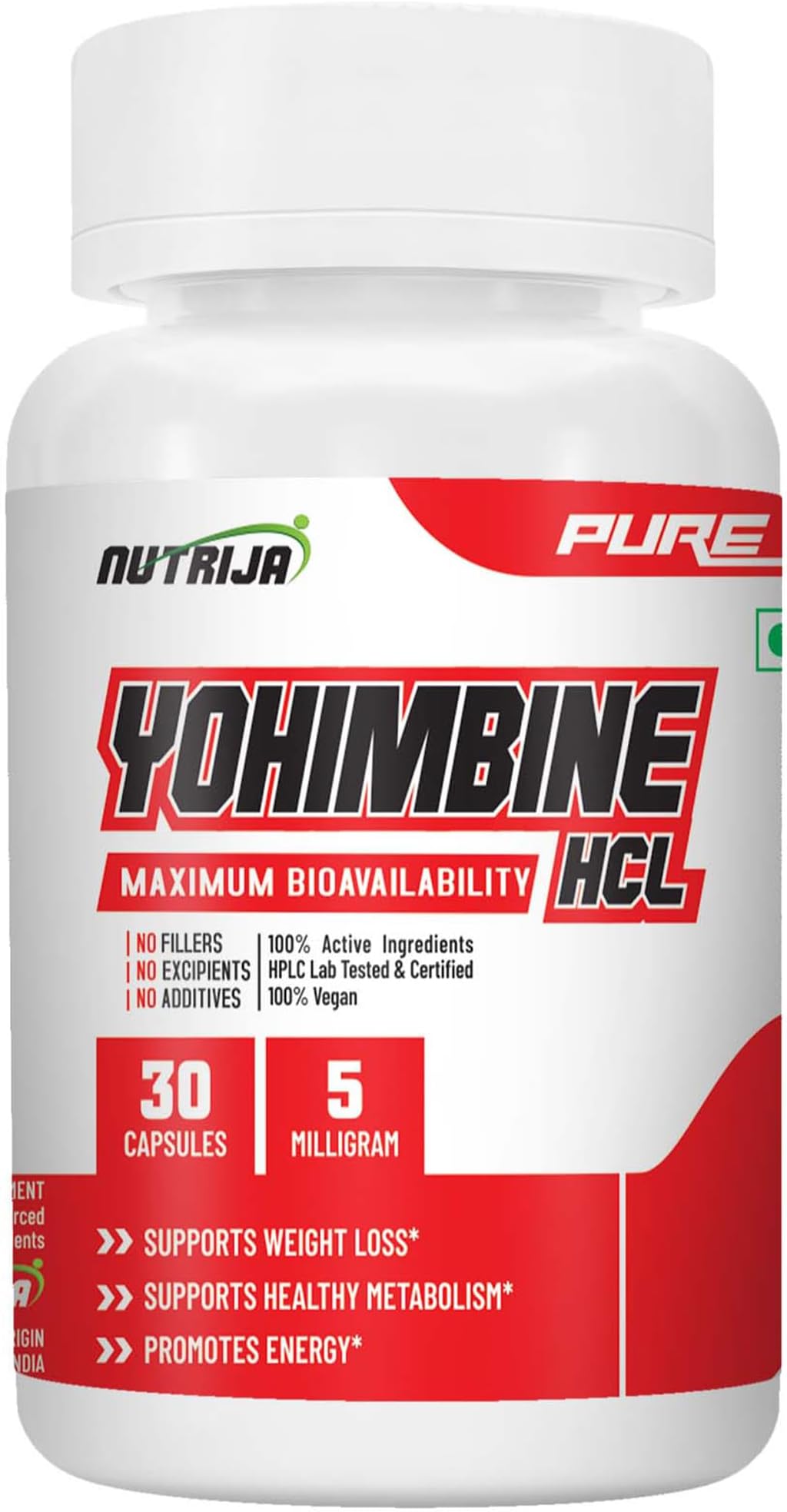 NutriJa Yohimbine 5 MG - 30 Capsules