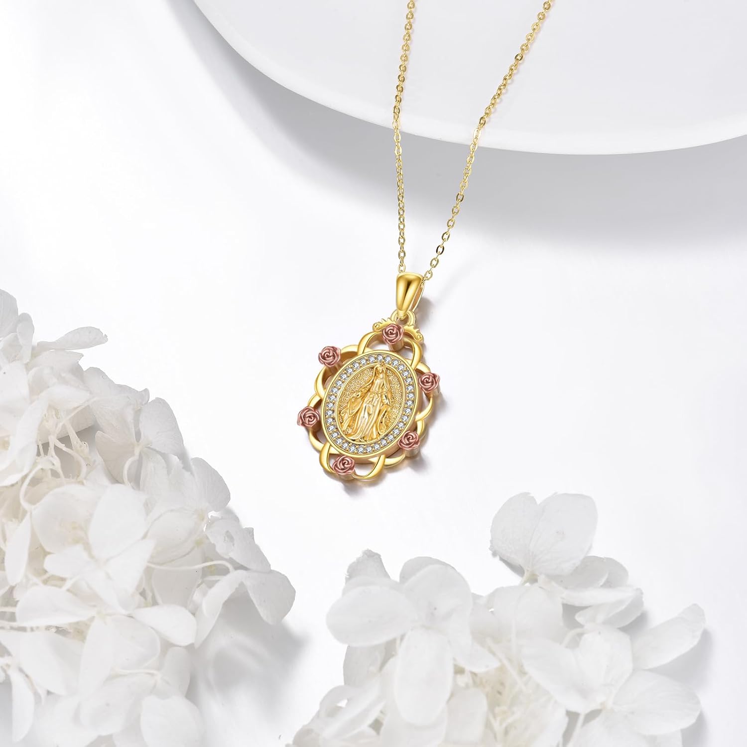 Sterling Silver St Michael/St Christopher/St Barbara/St Jude/St Dymphna/Virgin Mary Necklace Patron Saint Pendant Amulet Medal Religion Jewelry Gifts for Men Women - Image 5