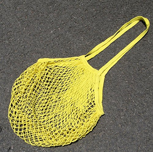 srovfidy bourses pour la dépense portable Supermarché facile à acheter les sacs de shopping de la poche de réseau de fruits du coton 100% one size jaune