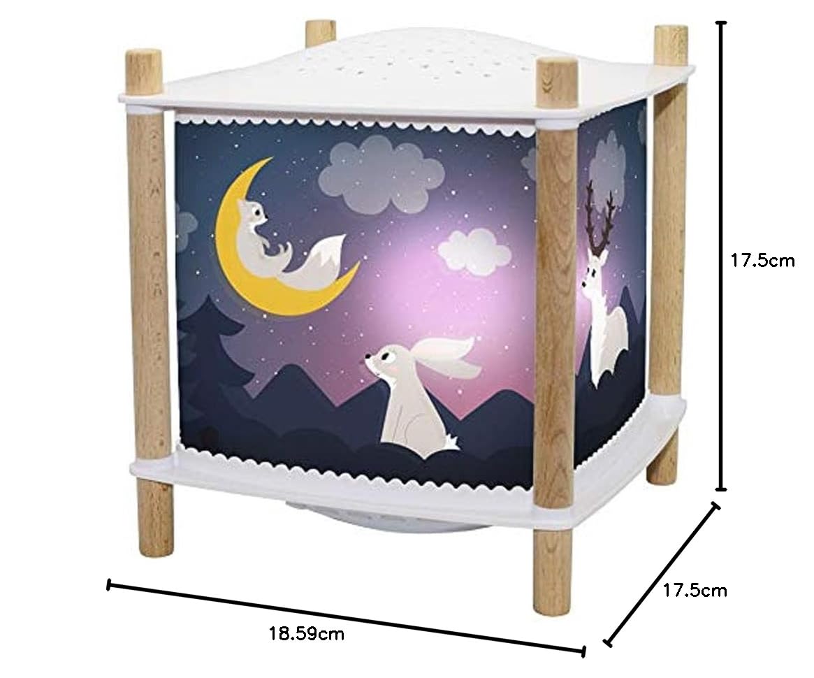 Trousselier - Foresta - Luce notturna per bambini musicale e luminosa e bambini - Lanterna Rivolution 2.0 - Regalo Nascita Luce Notturna Ricaricabile USB - Proiettore cielo stellato - Rilevatore di