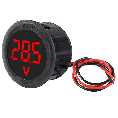 Miniatura 5 de DWEII 5PCS DC 4-100V LED Pantalla Digital Circular Voltímetro de Dos Hilos DC Digital Voltímetro Pantalla Cabeza Pantalla Inversa Protección de