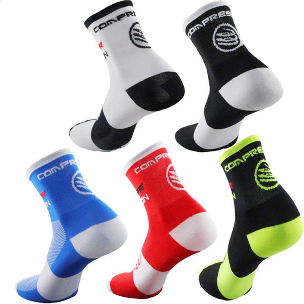 XcompressionUnisex Breathable Sport Socks Men's Cycling and Running Compression Socks Sizes 6-11