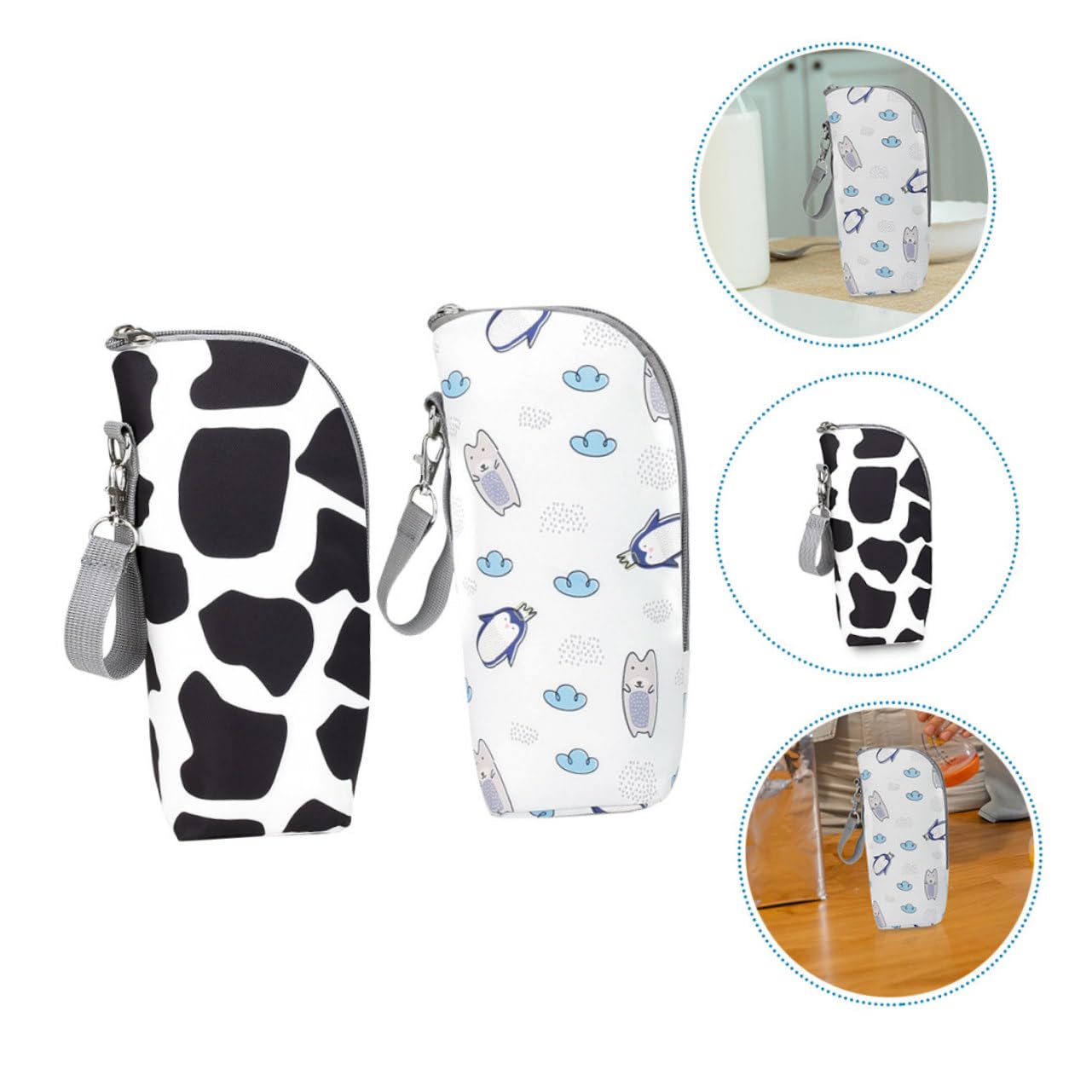 ifundom 3 Set Di Borse Termiche Portatili Per Biberon Eleganti Organizer Per Conservare Biberon Per Bambini Con Cerniera Calde O Fredde Per Gite 2 Pezzi * 3