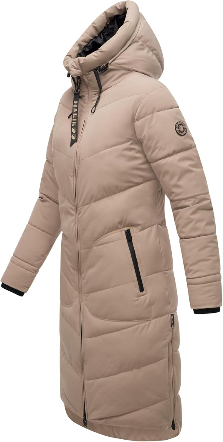 Marikoo Women's Long Quilted Winter Jacket with Hood - Puffer Coat in Knee-Length - Benikoo XS-5XL - Image 3