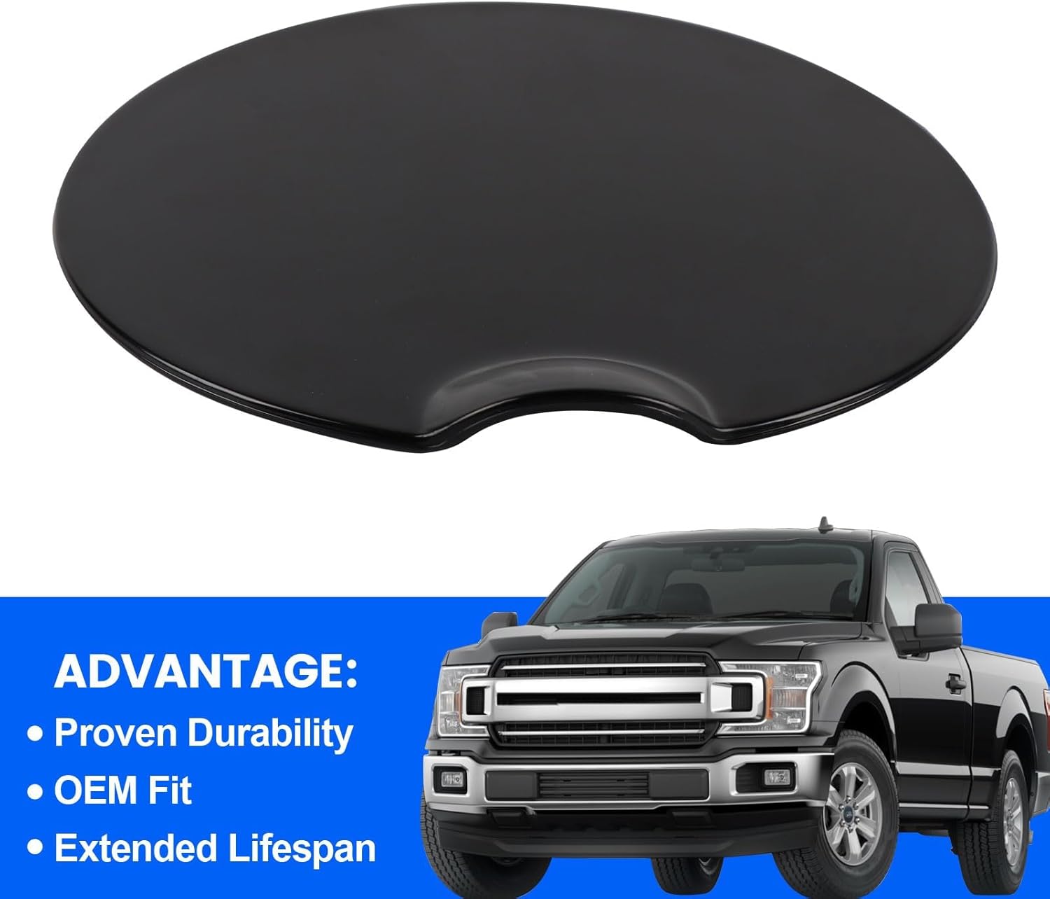 Fuel Gas Door(Primed) FL3Z-99405A26-BPTM Compatible with 2015-2020 Ford F150,2017-2025 Ford F150 Raptor Gas Cap Filler Door Cover with OEM Fit