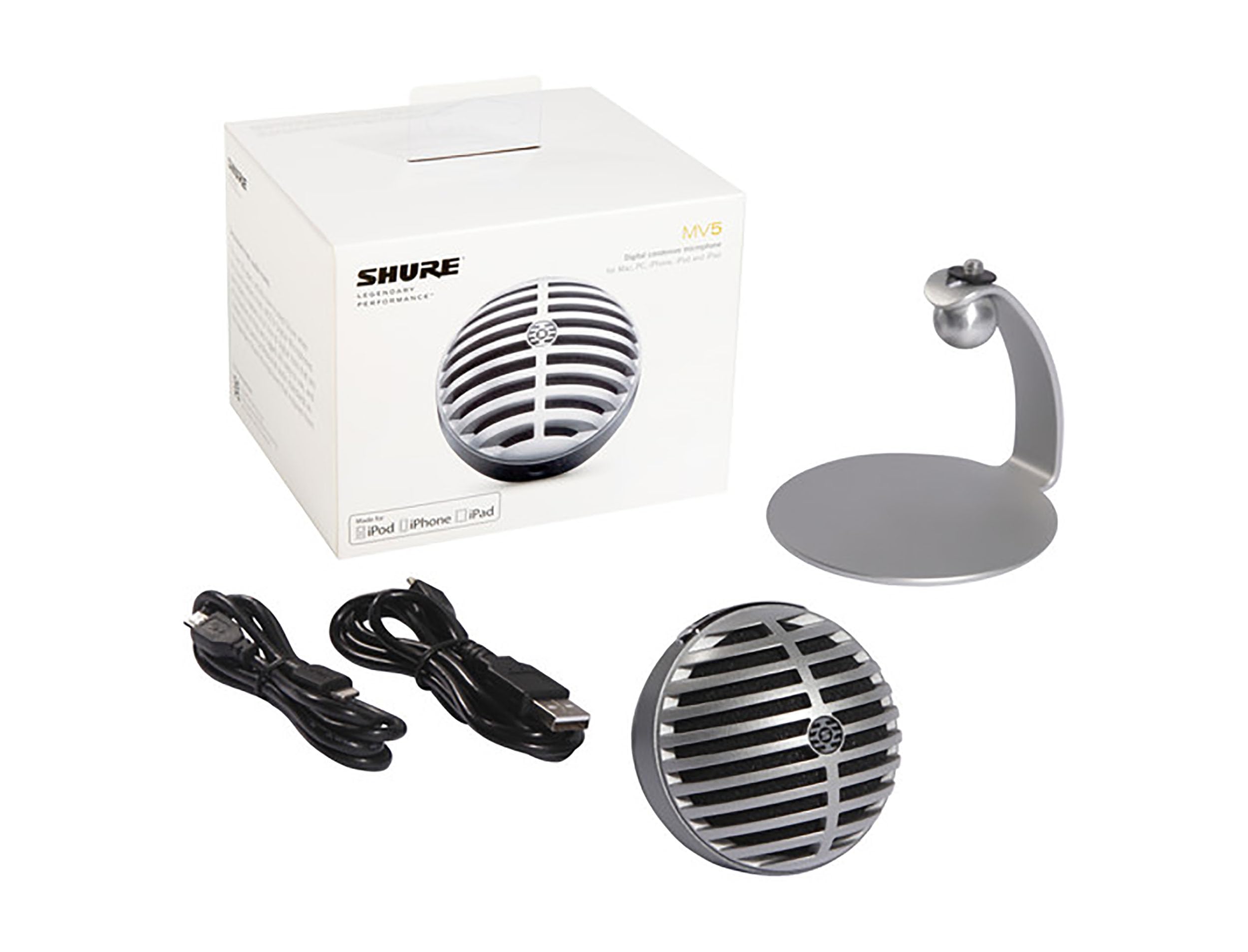 Amazon | Shure MV5 Digital Condenser Microphone (Gray) + USB