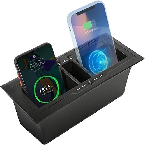 BAIYITONGDA Cargador de coche inalámbrico dual para Land Rover Defender 90 110 130 2020-2023, almohadilla de carga rápida Qi de 15 W con puerto