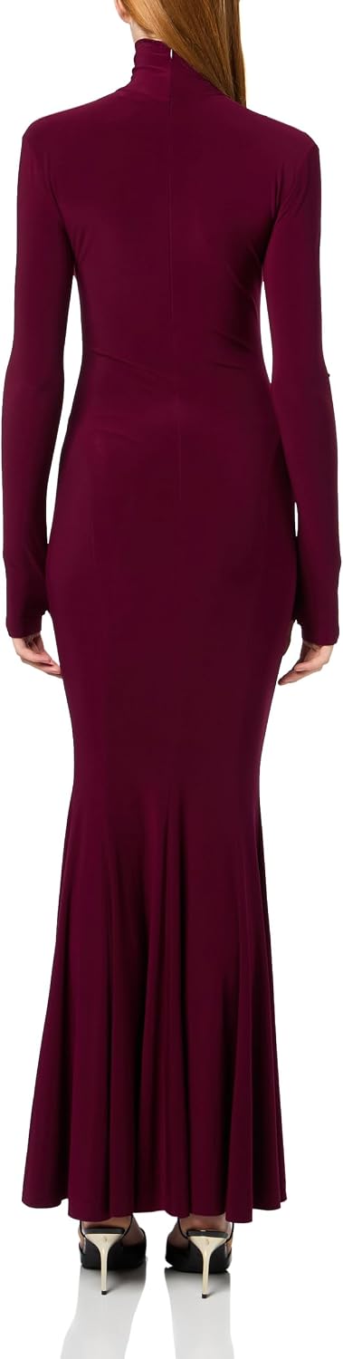 Norma Kamali Women's Long Sleeve Turtle Fishtail Gown