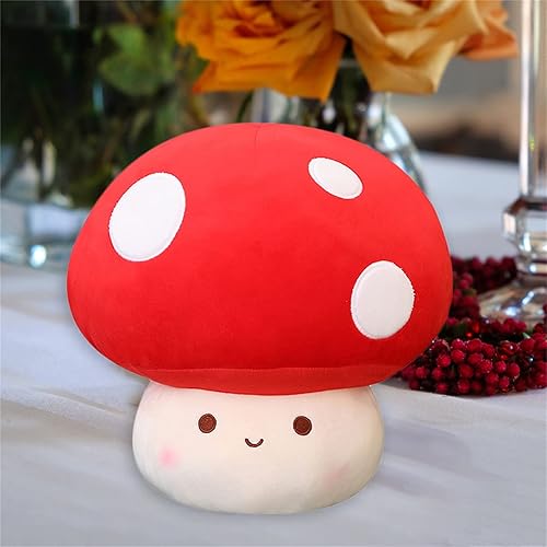 Miniatura 7 de Bonita almohada Kawaii de hongos de peluche para niños 9 pulgadas 12 pulgadas decoración del hogar de hongos pequeños 12 pulgadas rojo