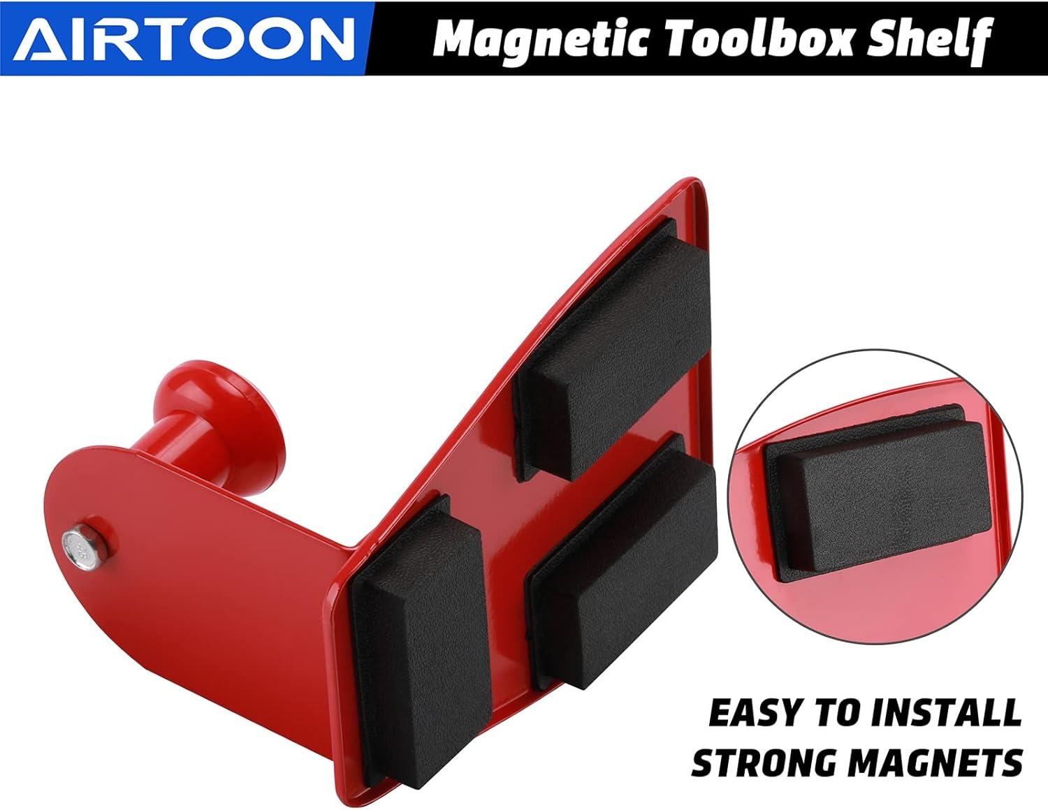 AIRTOON Magnetic Toolbox Tray Set, 4-Piece Magnetic Tool Box Holder, Holds Tools Securely in Place, Powerful Magnetic Tray Set for Shop or Garage, Red