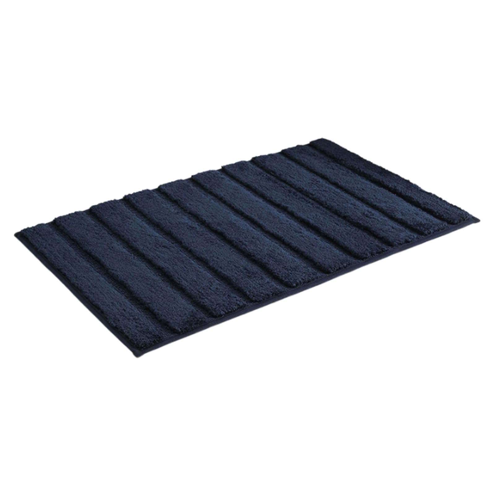 Tapis de bain rayé antidérapant en polyester doux absorbant l'eau