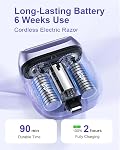 Electric Razor for Women, Waterproof Shavers For Women, Dual-Blade Razors For Sensitive Skin,With LED & USB,Travel-Friendly Mini Lady Shaver,Rasoir Electrique Femme For Legs, Arms, Bikini And Body