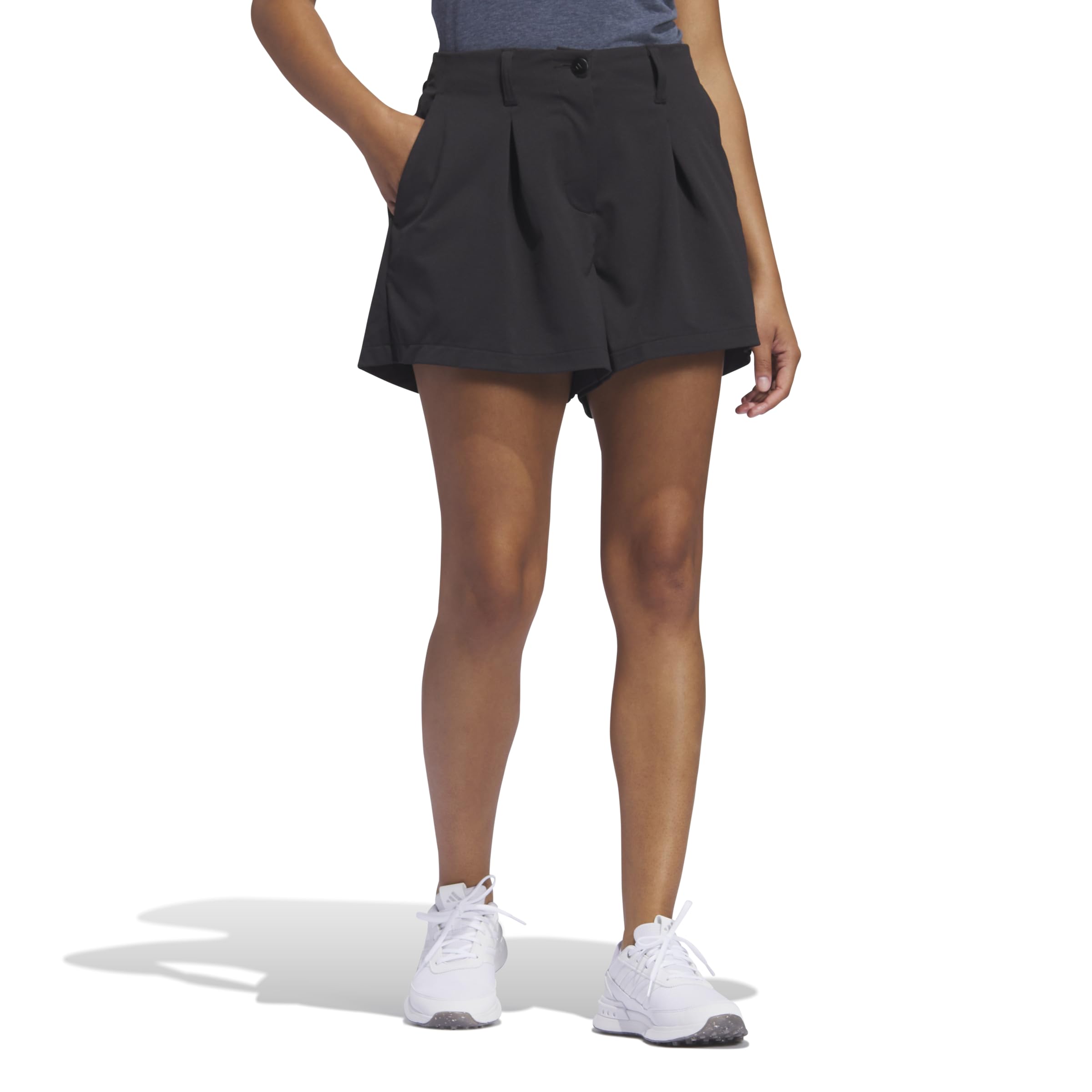 adidas Golf Women's Go-to Pleated Shorts, Black, S