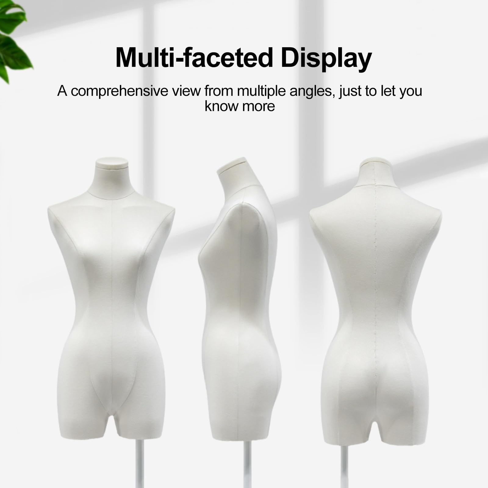 Maniqui Costura Mujer Femenino, Torso de Maniquí con Cabeza y Brazos Articulados, Cuerpo de Torso con Altura Ajustable, Modelo de Exhibición de Ropa for Vestidos y Joyas.
