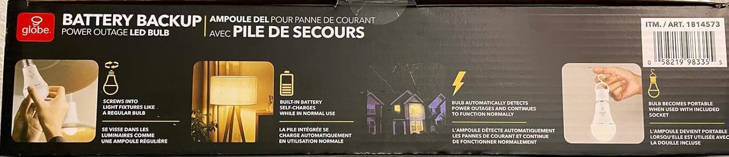 Globe Battery Backup LED Bulb - 6 Pack